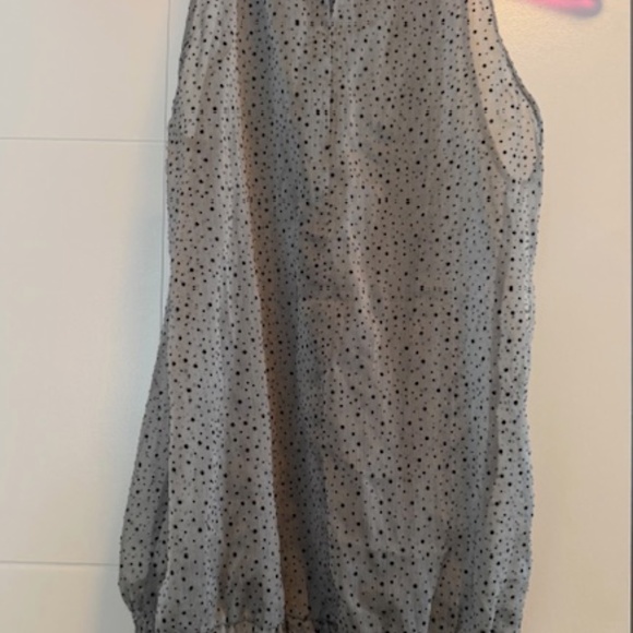 Twik - Chiffon Cami Grey & Black Velvet Polka Dots - M - Picture 2 of 5